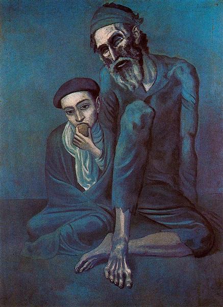 Pablo Picasso Classical Oil Paintings Old Blind Man With Boy